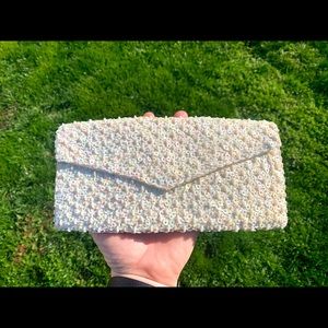 🟢 Vintage BON SOIR evening clutch